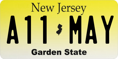 NJ license plate A11MAY
