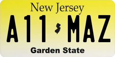 NJ license plate A11MAZ