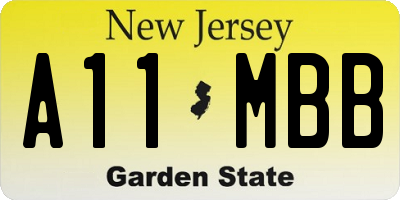 NJ license plate A11MBB
