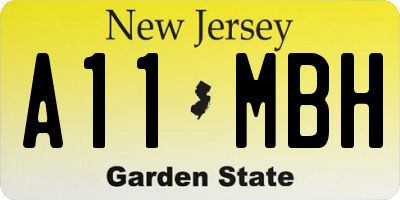 NJ license plate A11MBH