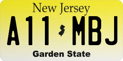 NJ license plate A11MBJ
