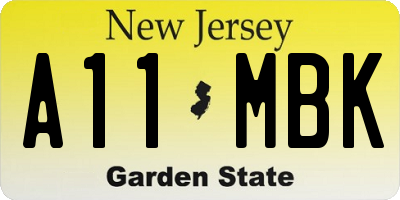 NJ license plate A11MBK