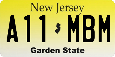 NJ license plate A11MBM