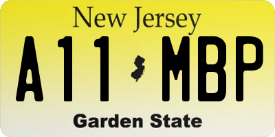 NJ license plate A11MBP