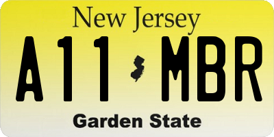 NJ license plate A11MBR