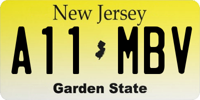 NJ license plate A11MBV