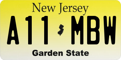 NJ license plate A11MBW