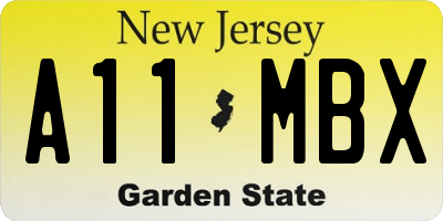 NJ license plate A11MBX