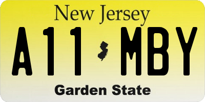 NJ license plate A11MBY