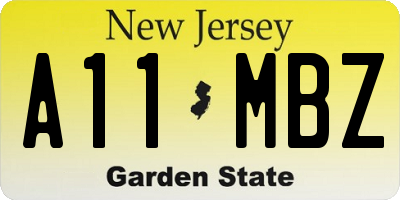 NJ license plate A11MBZ