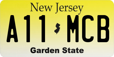 NJ license plate A11MCB