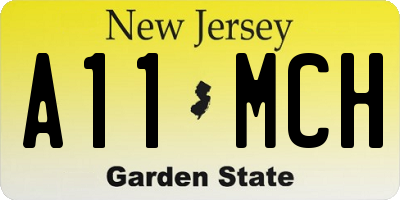 NJ license plate A11MCH