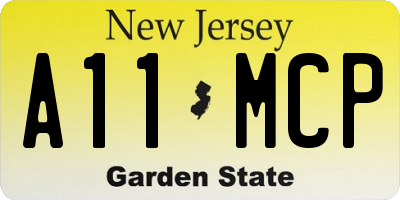 NJ license plate A11MCP