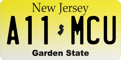 NJ license plate A11MCU