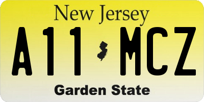 NJ license plate A11MCZ