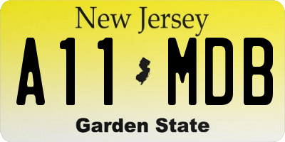 NJ license plate A11MDB