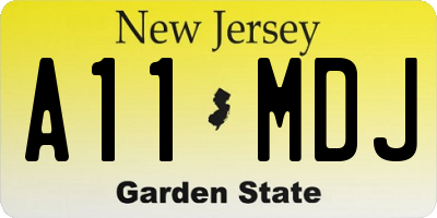 NJ license plate A11MDJ