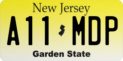 NJ license plate A11MDP