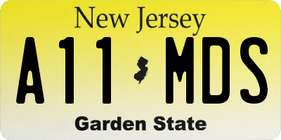 NJ license plate A11MDS