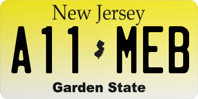 NJ license plate A11MEB