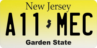 NJ license plate A11MEC