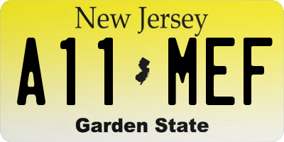 NJ license plate A11MEF