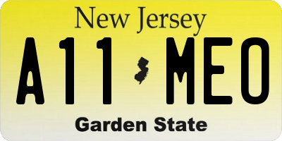 NJ license plate A11MEO