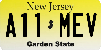 NJ license plate A11MEV
