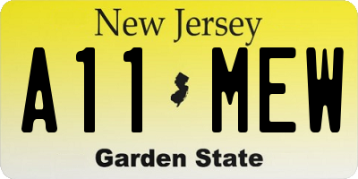 NJ license plate A11MEW