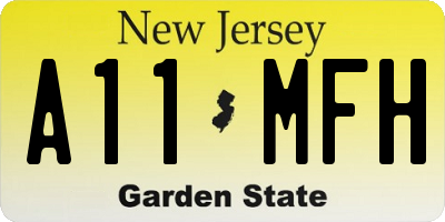 NJ license plate A11MFH