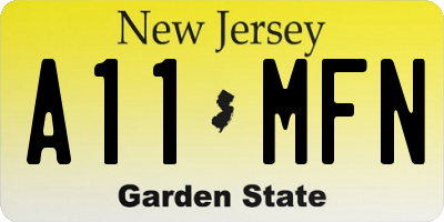 NJ license plate A11MFN