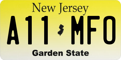 NJ license plate A11MFO