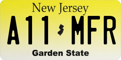 NJ license plate A11MFR