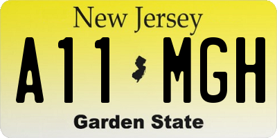 NJ license plate A11MGH
