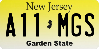 NJ license plate A11MGS