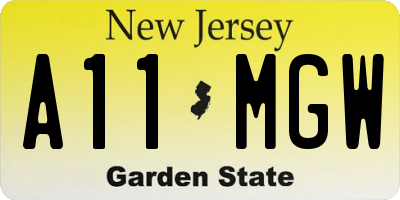 NJ license plate A11MGW