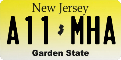NJ license plate A11MHA