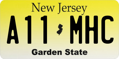 NJ license plate A11MHC