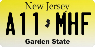 NJ license plate A11MHF