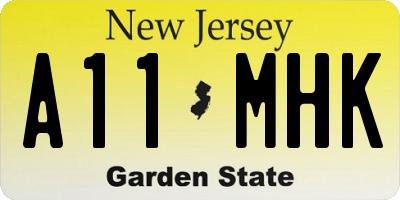 NJ license plate A11MHK