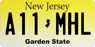 NJ license plate A11MHL