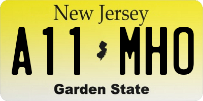 NJ license plate A11MHO