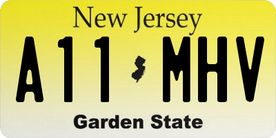 NJ license plate A11MHV