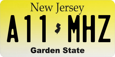 NJ license plate A11MHZ