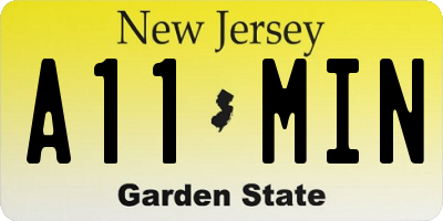 NJ license plate A11MIN