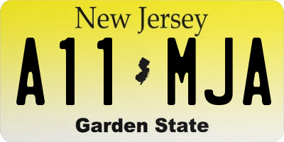 NJ license plate A11MJA