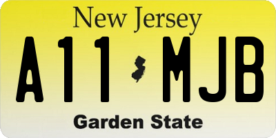 NJ license plate A11MJB