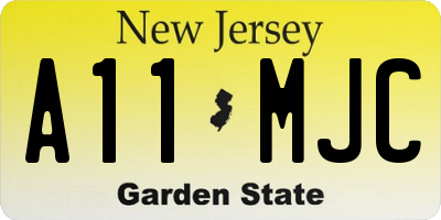 NJ license plate A11MJC