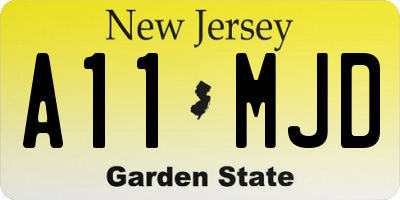 NJ license plate A11MJD