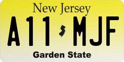 NJ license plate A11MJF